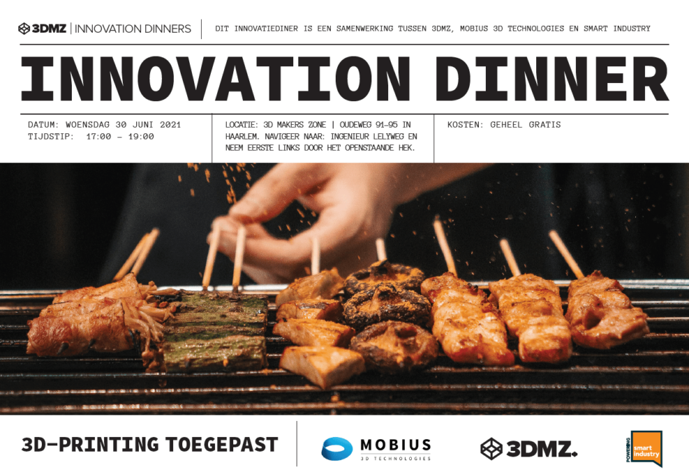 Innovation dinner 3d printing toegepast mobius 3d technologies